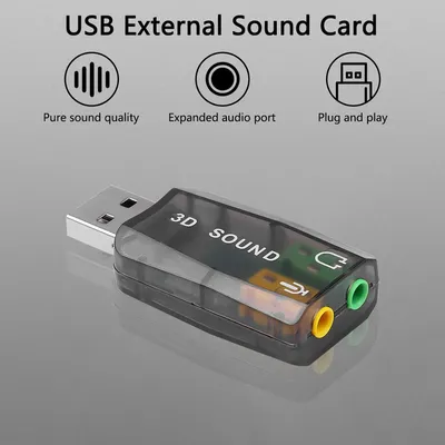 Hot Mini carte son externe 3D USB 5.1 canaux adaptateur de carte Audio 3.5mm haut-parleur