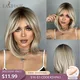 EASIHAIR-Perruque Synthétique Blonde Ombrée à Racine Brune pour Femme Cheveux Naturels de Longueur