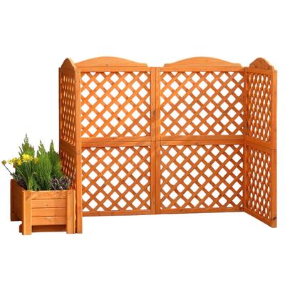 Mülltonnenbox PROMADINO "Rex", braun (honigbraun), B:210cm H:127cm T:79cm, Holzwerkstoff, Aufbewahrungsboxen, Abtrennung, für 2 x 240 l, inkl. Pflanzkasten