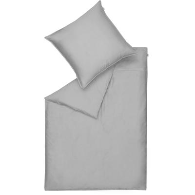 Bettwäsche "Pure in Gr. 135x200, 155x220 oder 200x200 cm", grau (grau, hellgrau, stein), B/L: 155cm x 220cm, , Satin, B/L: 80cm x 80cm, Satin, Obermaterial: 100% Baumwolle, SCHÖNER WOHNEN-KOLLEKTION, Bettwäsche, Bettwäsche aus Baumwolle in... Image