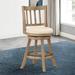 24 Inch Solid Wood Swivel Counter Stool, Slatted - 21.5 L x 18 W x 37.5 H