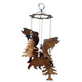 Welcome to the Woods, Rustic Fish, Bear & Pine Wind Chime, 12"