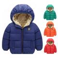 Kids Outerwear Winter Warm Long Sleeve Hoodie Jacket Baby Girls Outwear Zipper Up Jacket Down Coat Clothes Blue XS