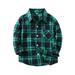 Kids Little Boys Girls Baby Red Plaid Flannel Shirt Jacket Long Sleeve Button Down Plaid Flannel Shacket Coat for Girl Boy