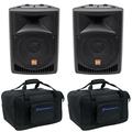 (2) Rockville RPG8 8 Powered 800 Watt DJ PA Speakers+bags