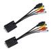 VGA to AV 3-RCA S-Video TV Component Cable Wires for Laptop to HDTV(black)(2Pcs)