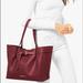 Michael Kors Bags | Michael Kors Emilia Lg Triple Compartment Tote Leather Shoulder Bag Dark Cherry | Color: Gold/Purple | Size: Large