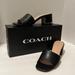 Coach Shoes | Coach Maggi Leather Sandal; Black-Size 5 | Color: Black/Gold | Size: 5