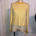 Brandy Melville Tops | Brandy Melville Yellow Striped Shirt Size Medium 10 | Color: White/Yellow | Size: M