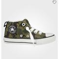 Adidas Shoes | Converse Green Camouflage Hi-Top Sneakers In Good Used Condition Kids Size 5 | Color: Black/Green | Size: 5b