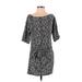 Zara Casual Dress - Shift Boatneck 3/4 sleeves: Black Dresses - Women's Size X-Small