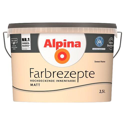 „ALPINA Wand- und Deckenfarbe „“Farbrezepte Sweet Home““ Farben Helles Apricot, matt, 2,5 Liter Gr. 2,5 l 2500 ml, orange (helles apricot) Wandfarbe bunt“