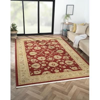 Teppich "Maryam 3", rot (weinrot, creme), B:200cm H:7,5mm L:290cm, Polypropylen (PP), MYFLAIR MÖBEL & ACCESSOIRES, Teppiche, Kurzflor, Orient Optik, edler Glanz, besonders weich durch Microfaser Image