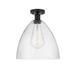 Innovations Lighting Bruno Marashlian Bristol Glass 12 Inch 1 Light Semi Flush Mount - 616-1F-BK-GBD-124