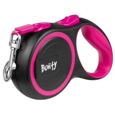 Retractable Extending Lead Leash Soft Grip Long Reach Clip 5m 3m Tape 30kg - Pink - 5M - Bunty