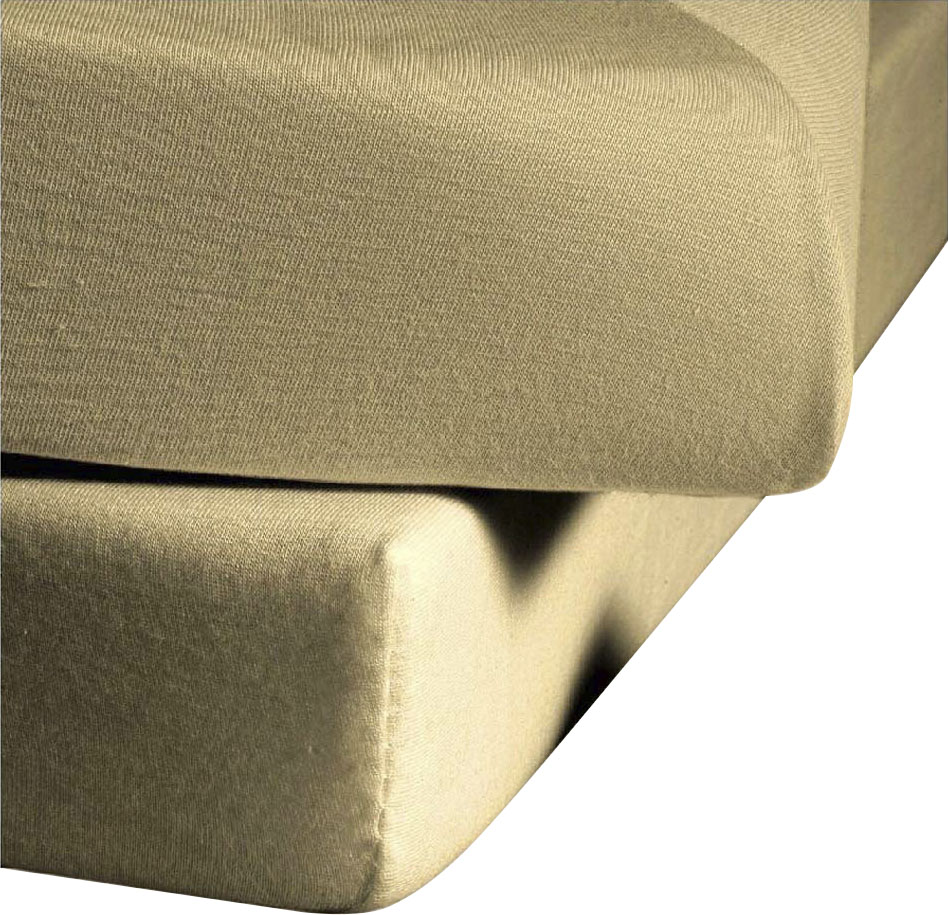 Betttuch FLEURESSE "Colours", beige, B:160cm L:260cm, Mako-Satin, Obermaterial: 100% Baumwolle, Bettlaken, offenes Bettlaken Image