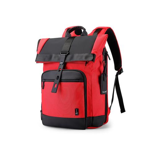 Tagesrucksack PEAK TIME ""PT-303"" rot Rucksäcke Cityrucksack mit Rolltop