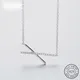 Collier minimaliste en argent regardé 925 pour femme pendentif barre de anciers de cristal bijoux