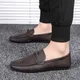 Mocassins Confortables en Cuir pour Homme Chaussures Bateau Décontractées à la Mode de Marque