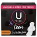 U by Kotex Teen Ultra Thin Feminine Pads with Wings Overnight Unscented 24 Count