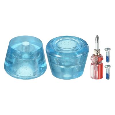 Roller Skate Toe Stops with Screwdriver Rubber Brake Stoppers Block, Clear Blue - Clear Blue