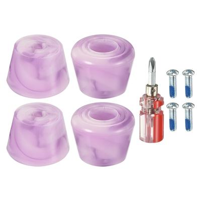 Roller Skate Toe Stops with Screwdriver Brake Stoppers Mixed Purple White 2 Pair - Mixed Purple White