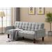 Convertible Futon Sofa & Sofa Bed Linen Upholstered Modern Small Space Living Room Tufted Backrest Couches with Wood Legs