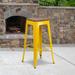 Indoor/Outdoor Backless Bar Stool with Poly Resin Seat
