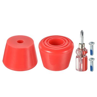 Roller Skate Toe Stops with Screwdriver 82A Rubber Brake Stoppers Block, Red