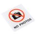 No Photos Sign Adhesive Indoor Outdoor Label Wall Mount Sticker - White,Red,Black