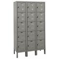 Hallowell Box Locker Louvered 3 Wide 5 Tier Gray U3226-5A-HG