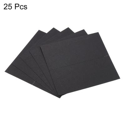 Table Name Place Cards,25Pcs Favor Decor Foldable Blank Card, Black