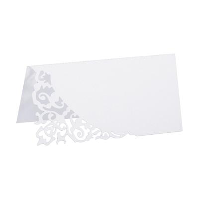 Table Name Place Cards,50Pcs Favor Decor Hollow Design Seat Blank Card, White