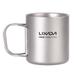 Lixada 330ml Double Wall Titanium Water Cup Coffee Tea Mug for Home Outdoor Camping Hiking Backpacking Picnic