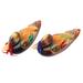 Cute Chinese Wooden and Duck Decorations Interior Bedroom Room Decoration 2PCS