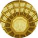 Ahgly Company Machine Washable Indoor Round Transitional Golden Brown Yellow Area Rugs 8 Round