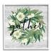 Stupell Industries Gather Calligraphy Flower Wreath Rustic Planked Pattern Graphic Art White Framed Art Print Wall Art Design by Ziwei Li