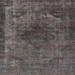 Ahgly Company Indoor Square Mid-Century Modern Charcoal Gray Oriental Area Rugs 5 Square