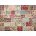 Ahgly Company Indoor Rectangle Contemporary Rust Pink Patchwork Area Rugs 5 x 7