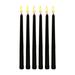 Pack of 6 Black LED Birthday Candles Yellow Flameless Flickering Battery Operated LED Candles