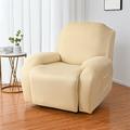 Goory Elastic Sofa Covers Recliner Armchair Cover Stretch Slipcover Plain Solid Color Couch Cover Furniture Protector Beige 2 Seat