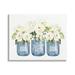 Stupell Industries White Rose Flower Bouquets Blue Farmhouse Jars Graphic Art Gallery Wrapped Canvas Print Wall Art Design by Lettered and Lined