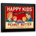 Retrolabel 14x12 Black Modern Framed Museum Art Print Titled - Happy Kids Bits o Nut Peanut Butter