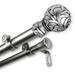 InStyleDesign Silvanus 1 inch Diameter Adjustable Double Curtain Rod satin nickel 66 to 120 inches Silver Finish
