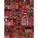 Ahgly Company Indoor Rectangle Abstract Rust Pink Patchwork Area Rugs 2 x 3