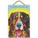 (SJT78240) Bernese - All you need is love and a dog 7 x 10.5 wood plaque/sign featuring the artwork of Dean Russo