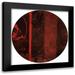 Grey Jace 15x15 Black Modern Framed Museum Art Print Titled - Red Shade Floral Circle