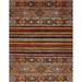 Ahgly Company Machine Washable Indoor Rectangle Abstract Tiger Orange Brown Area Rugs 5 x 7