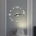 Pgeraug Wall Clock Acrylic Clock 3D Diy Roman Numbers Acrylic Mirror Wall Sticker Clock Home Decor Mural Decals Clock Silver