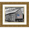 McLoughlin James 24x20 Gold Ornate Wood Framed with Double Matting Museum Art Print Titled - Flags of Our Farmers IV